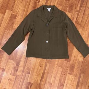 Olive Button Down Shirt for Women